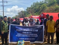 PT. Bank Sultra salurkan Bantuan peralatan untuk korban kebakaran di Kendari