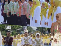 Sekda Konsel Hj. St. Chadidjah, S.Sos., M.Si., Hadiri Pawai Ta’aruf Pembukaan STQH XXVIII Sultra 2025